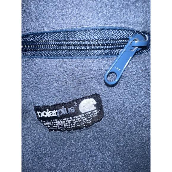 Vintage Woolrich Full Zip Size Medium Blue Fleece Lined Bomber Jacket - Picture 5 of 8